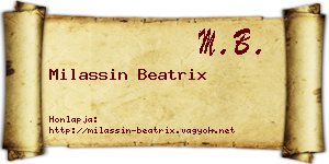 Milassin Beatrix névjegykártya